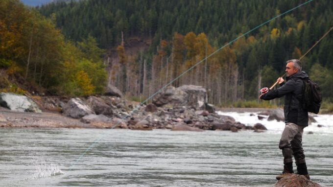 Fly fishing for trout