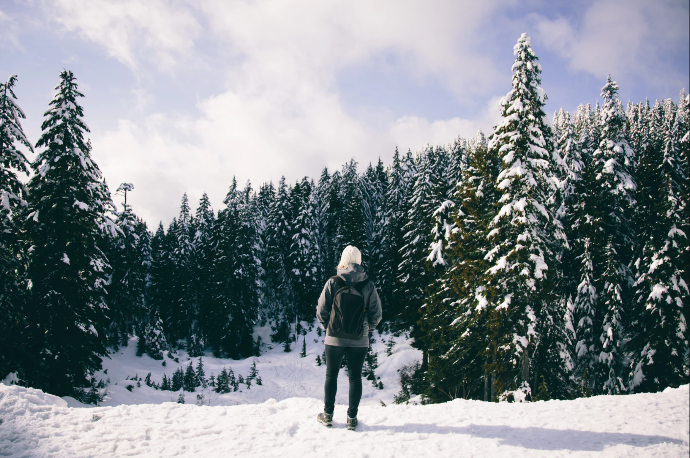 Woman in a winter landscape