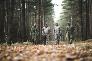 Men hunting in the woods