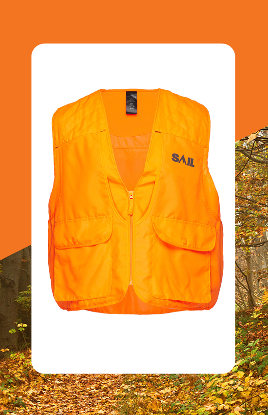 Orange safety vest for small game hunting