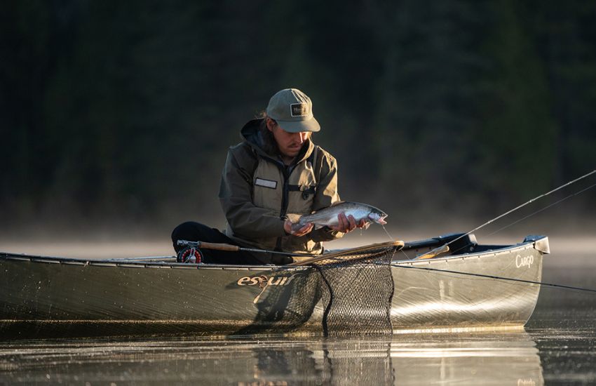 A man who caught a trout