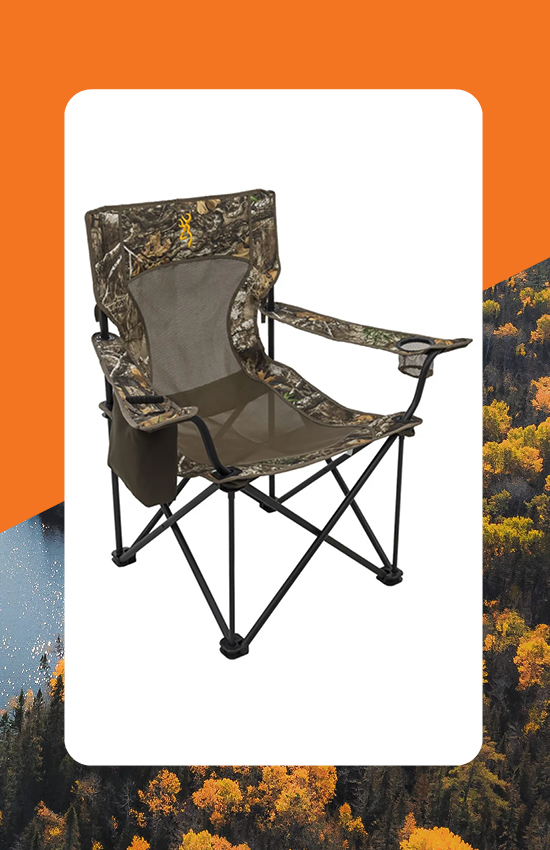 camouflaged chair for moose hunting