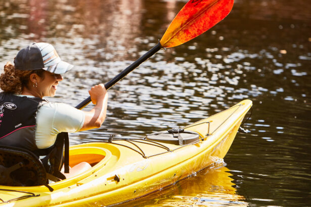 Woman kayaking