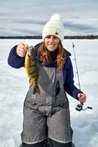 Perch ice fishing VMC Flash Champ Spoon