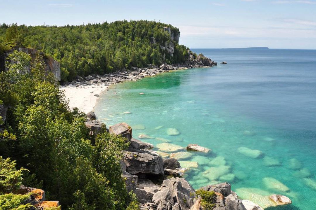 Hiking with dog Bruce Peninsula National Park