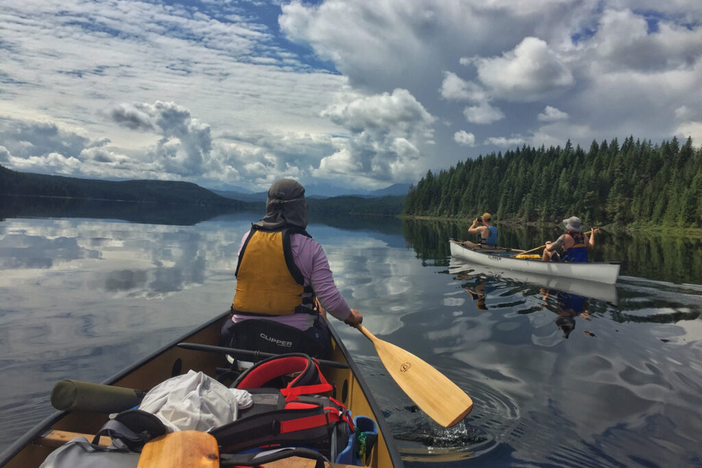 canoe camping with friends