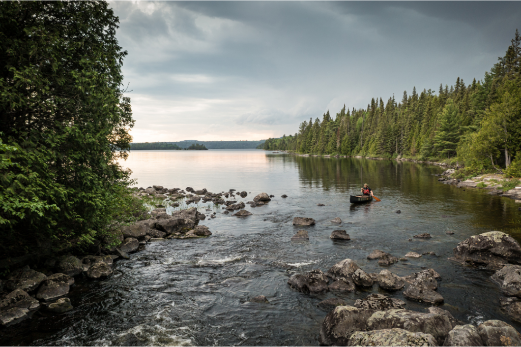 Paysage sauvage de la rivière Dumoine entre le Témiscamingue et l'Outaouais