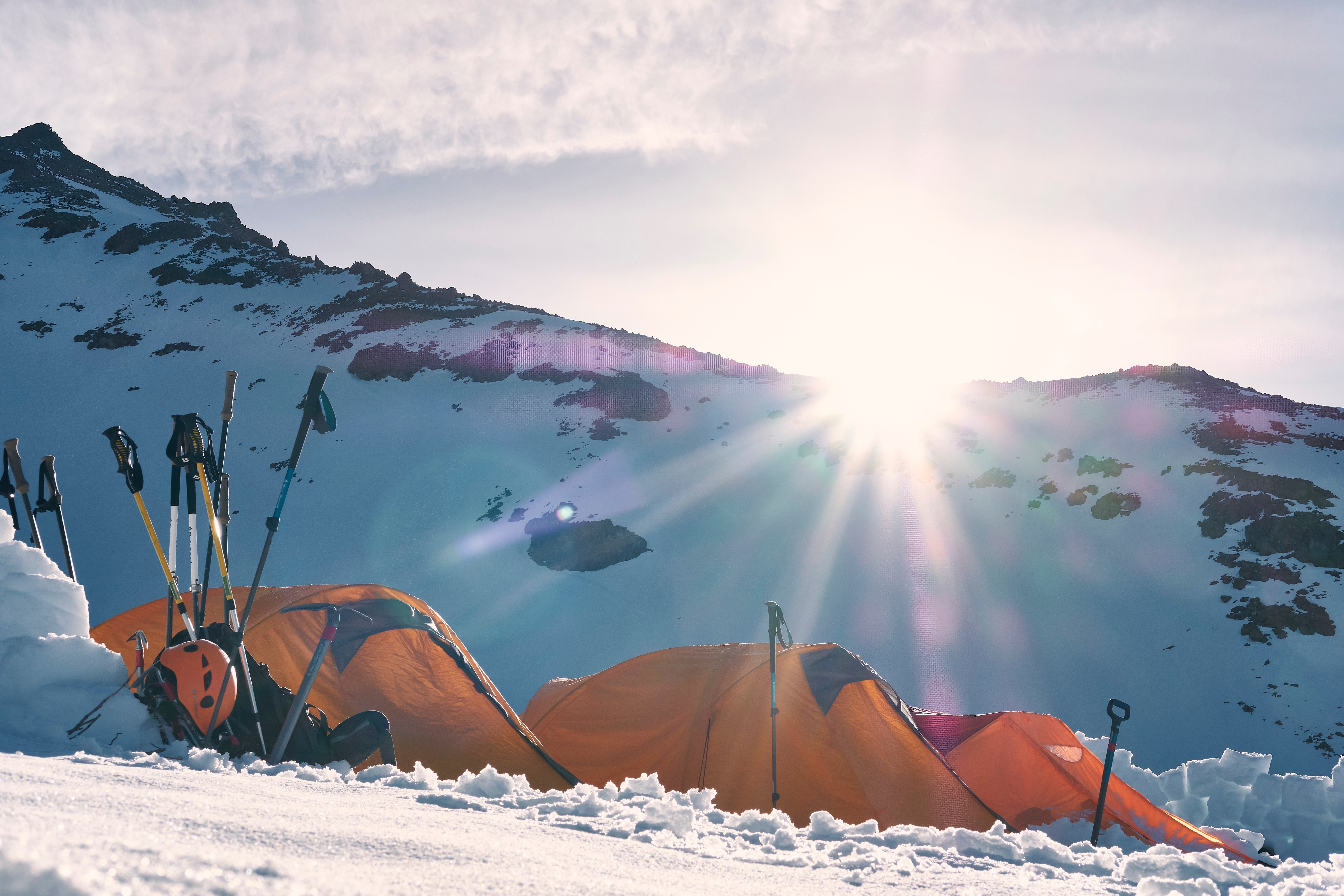 Fond d'écran camping hivernal
