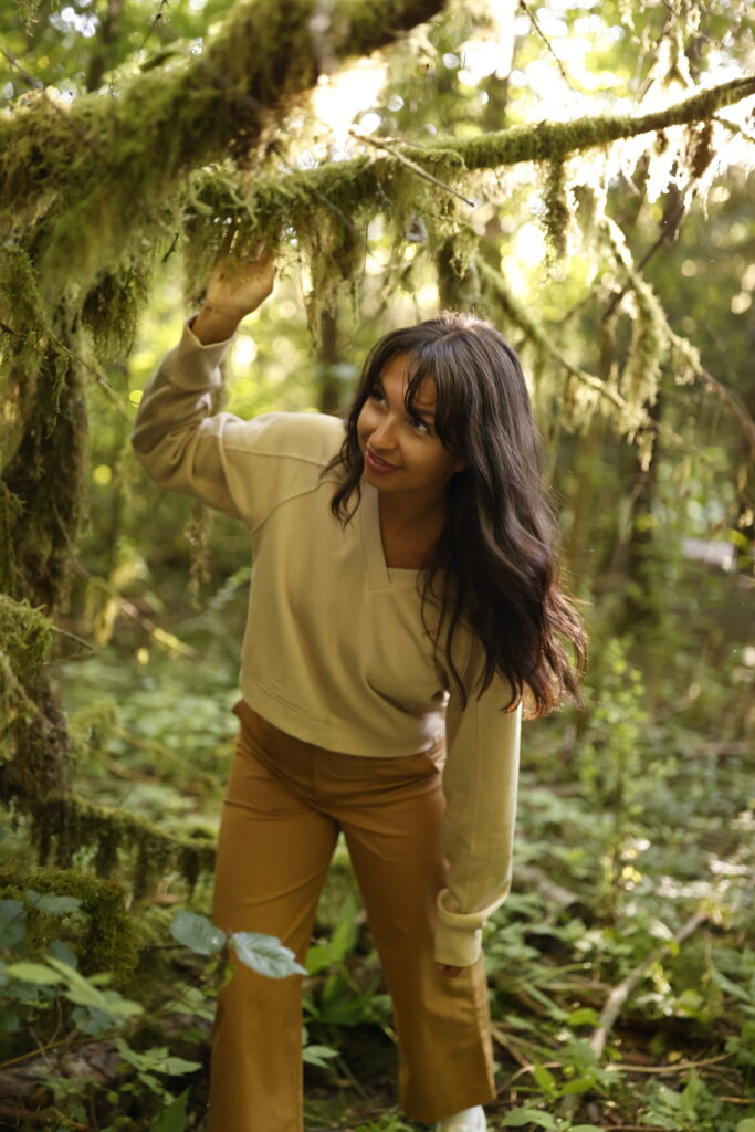 Woman wearing tentree clothings
