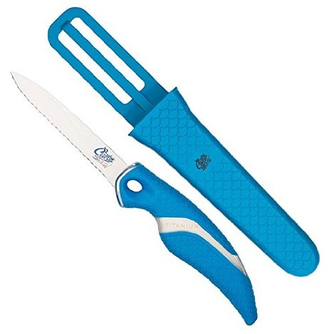 3 inTitanium Serrated Fishing Knife & Sheath