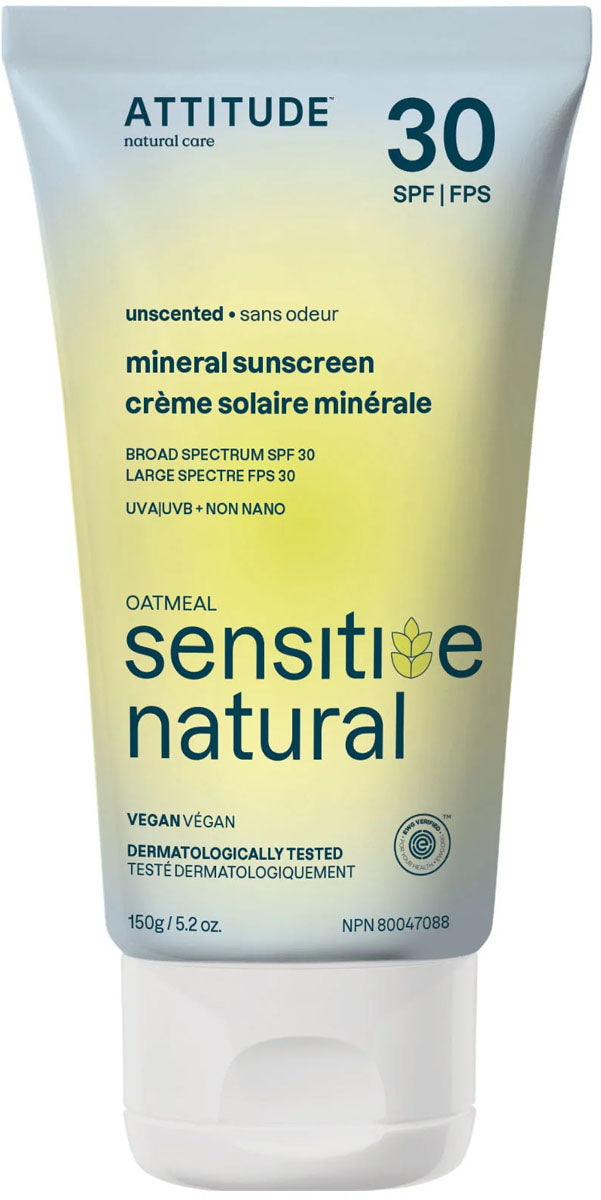 30 SPF Mineral Sunscreen for Sensitive Skin - Unscented - 150 g