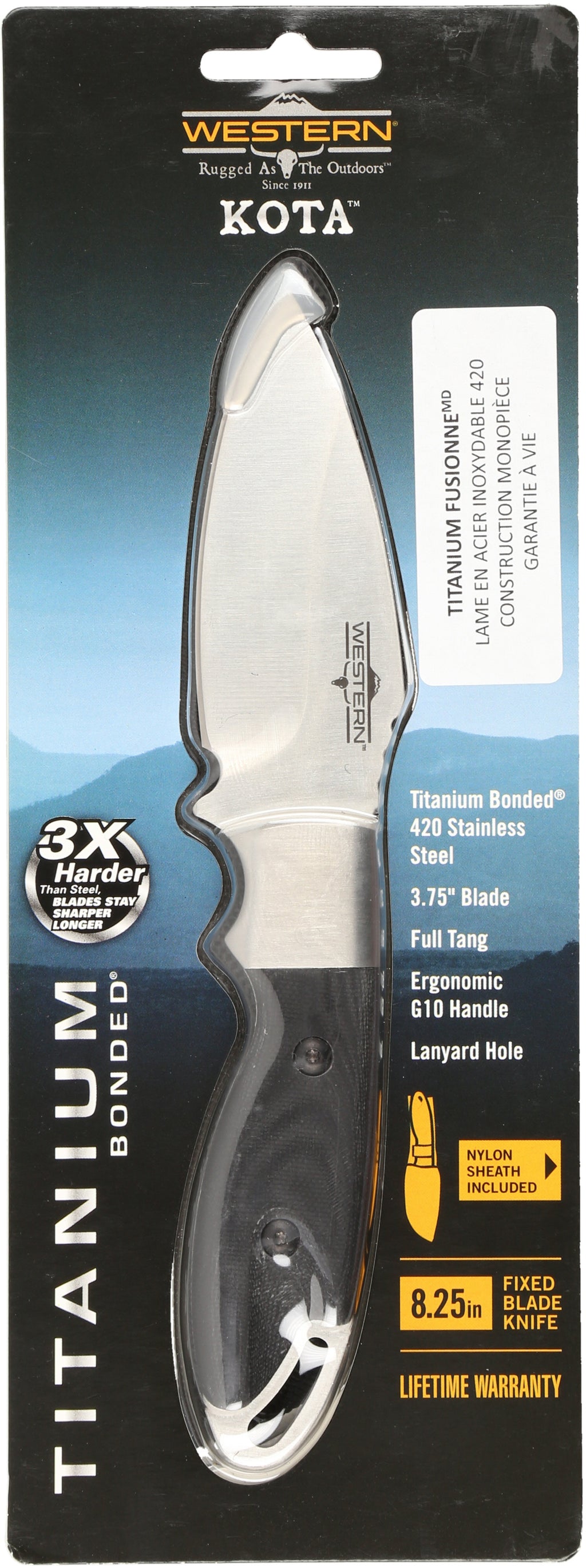 Western Kota Fixed Blade Hunting Knife - 8.25 in.