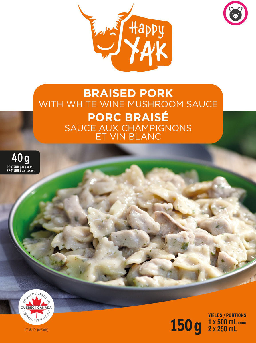 Braised Pork with White Wine and Mushroom Sauce