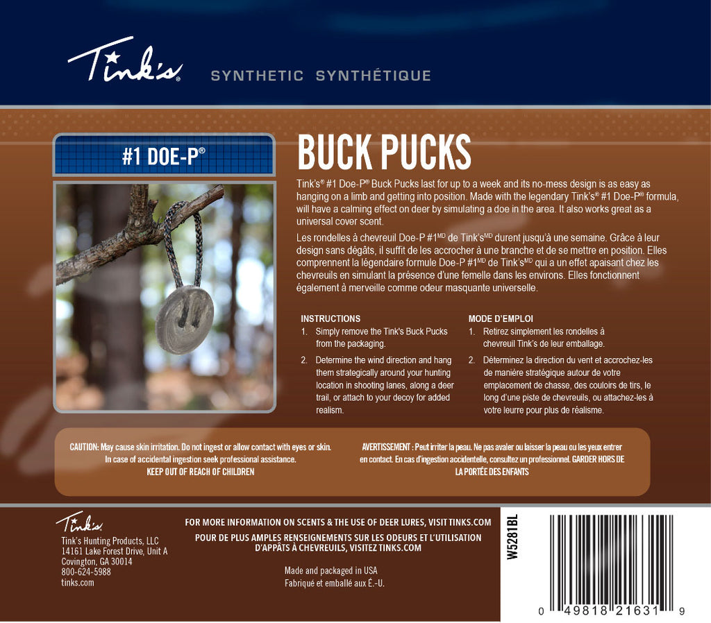#1 Doe-P Deer Synthetic Buck Pucks - Doe - 3/PK