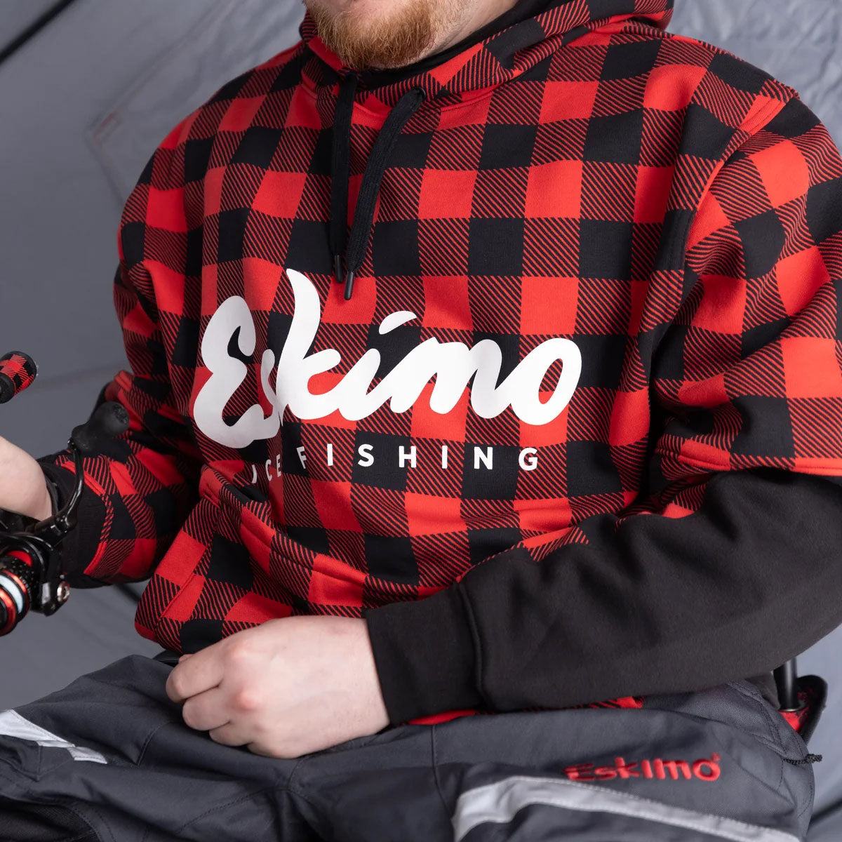 Retro Buffalo Fishing Pullover Hoodie - Men's