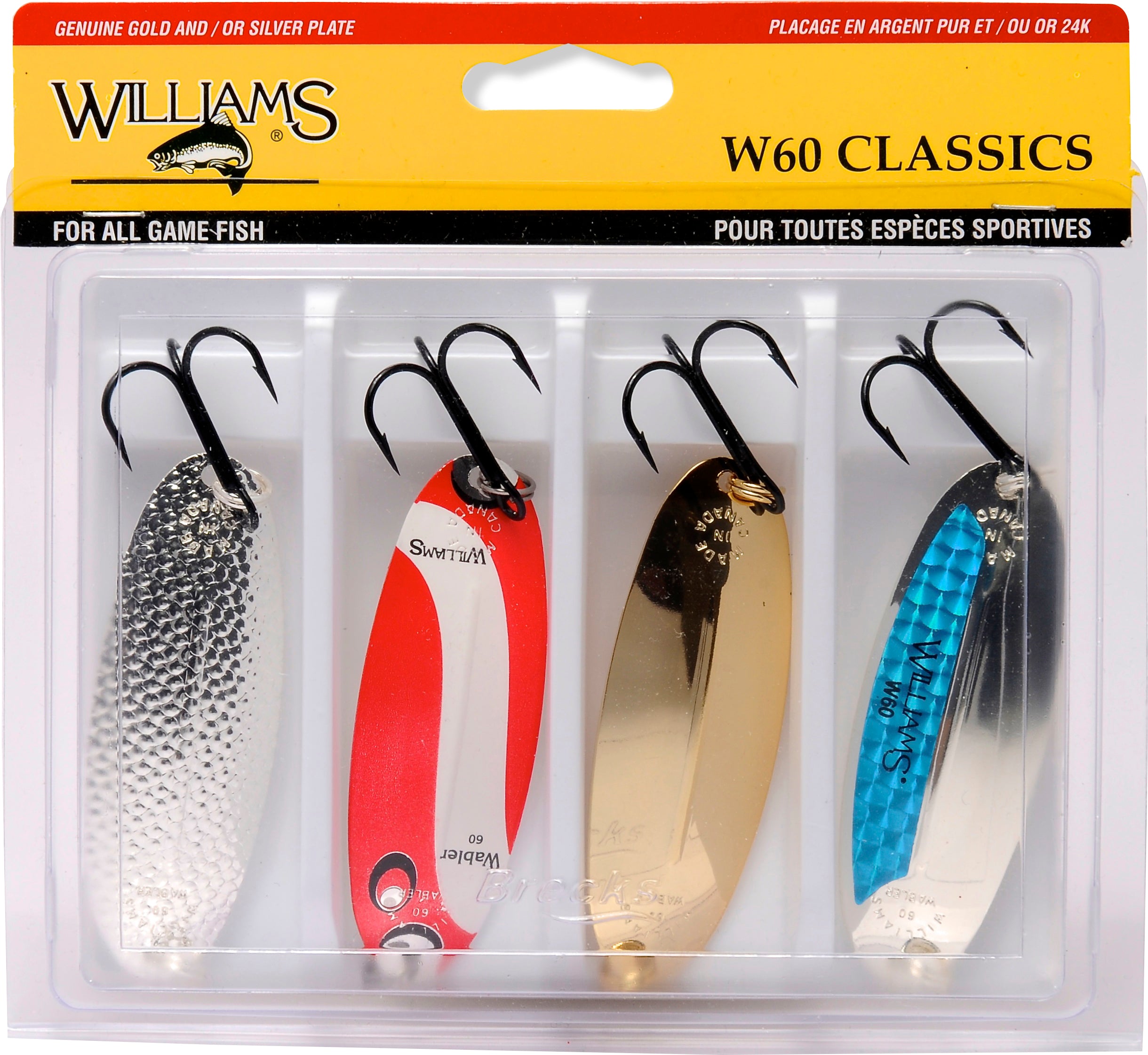 W60 Ice Fishing Spoons - 4/PK