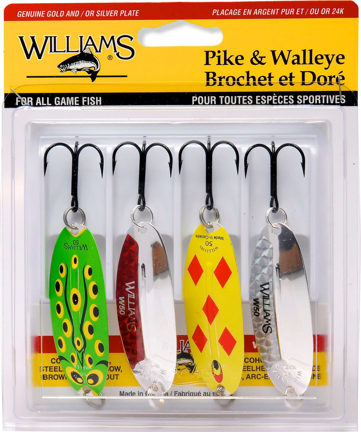 Pike and Walleye Spoons - 4/PK