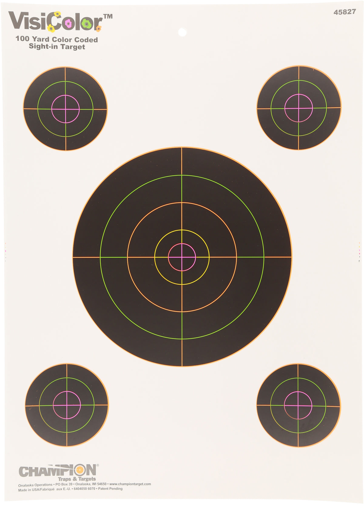 VisiColor Sight-In With 4 Xtra Bulls High-Visibility Paper Targets 10 Pack