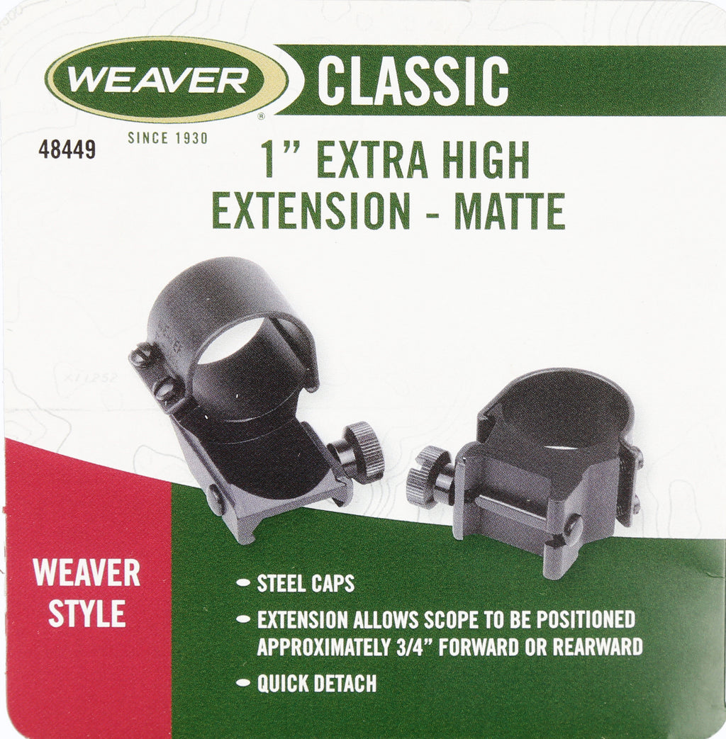 Detachable Top Mount Ring - 1 in. Extra High Extension Matte