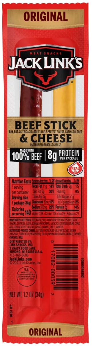 Beef and Cheese Sticks - Original - 34 g 