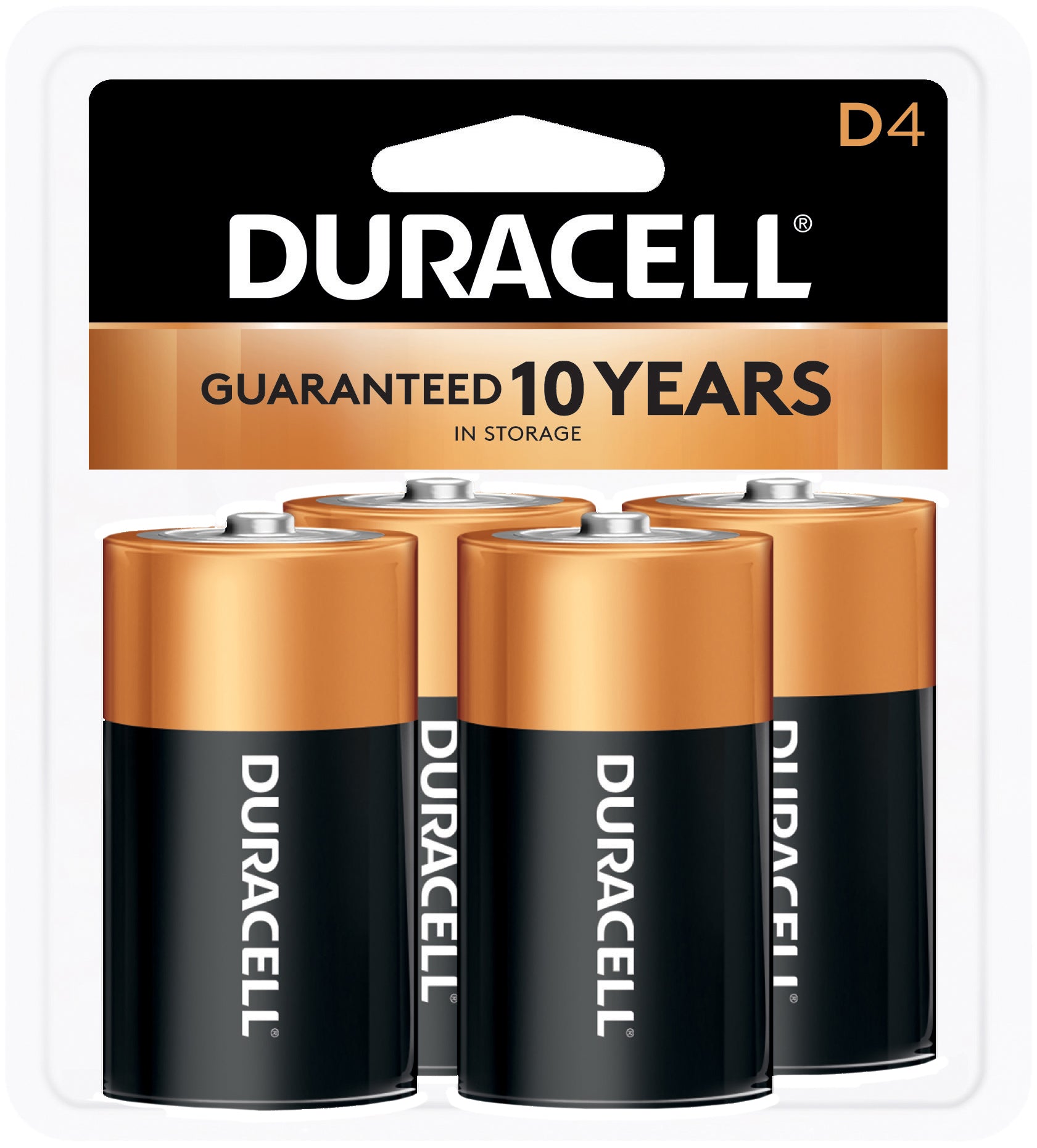 Coppertop D Alkaline Batteries - 4/PK