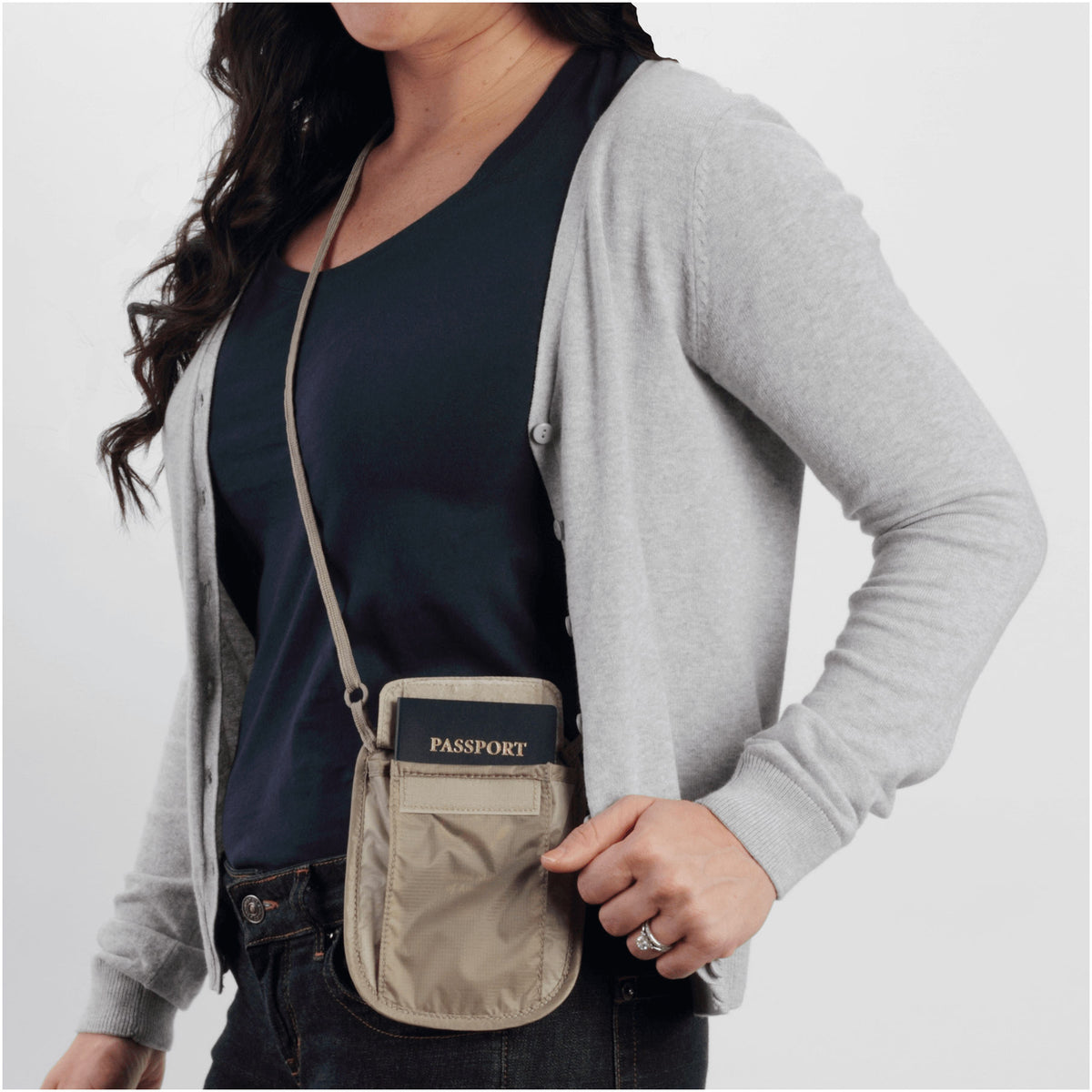 Travel RFID Proof Security Neck Wallet