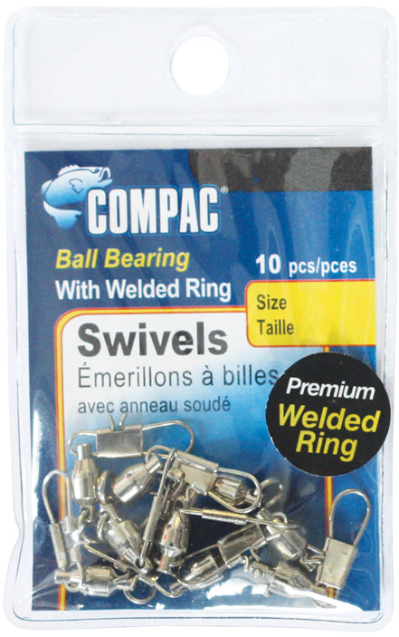 Welded Ball Bearing Swivels with Interlock Snaps - #2 - 10/PK