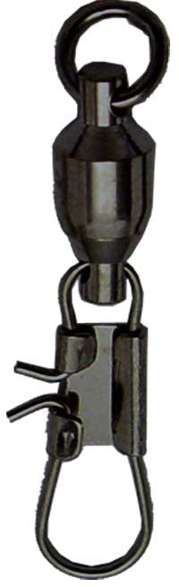 Black Welded Ball Bearing Swivels with Interlock Snap - #3 - 10/PK
