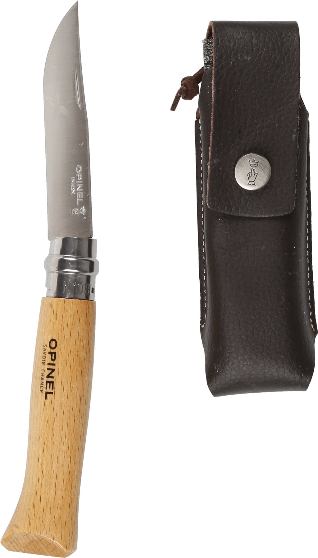 N°08 Stainless Steel Folding Pocket Knife and Sheath