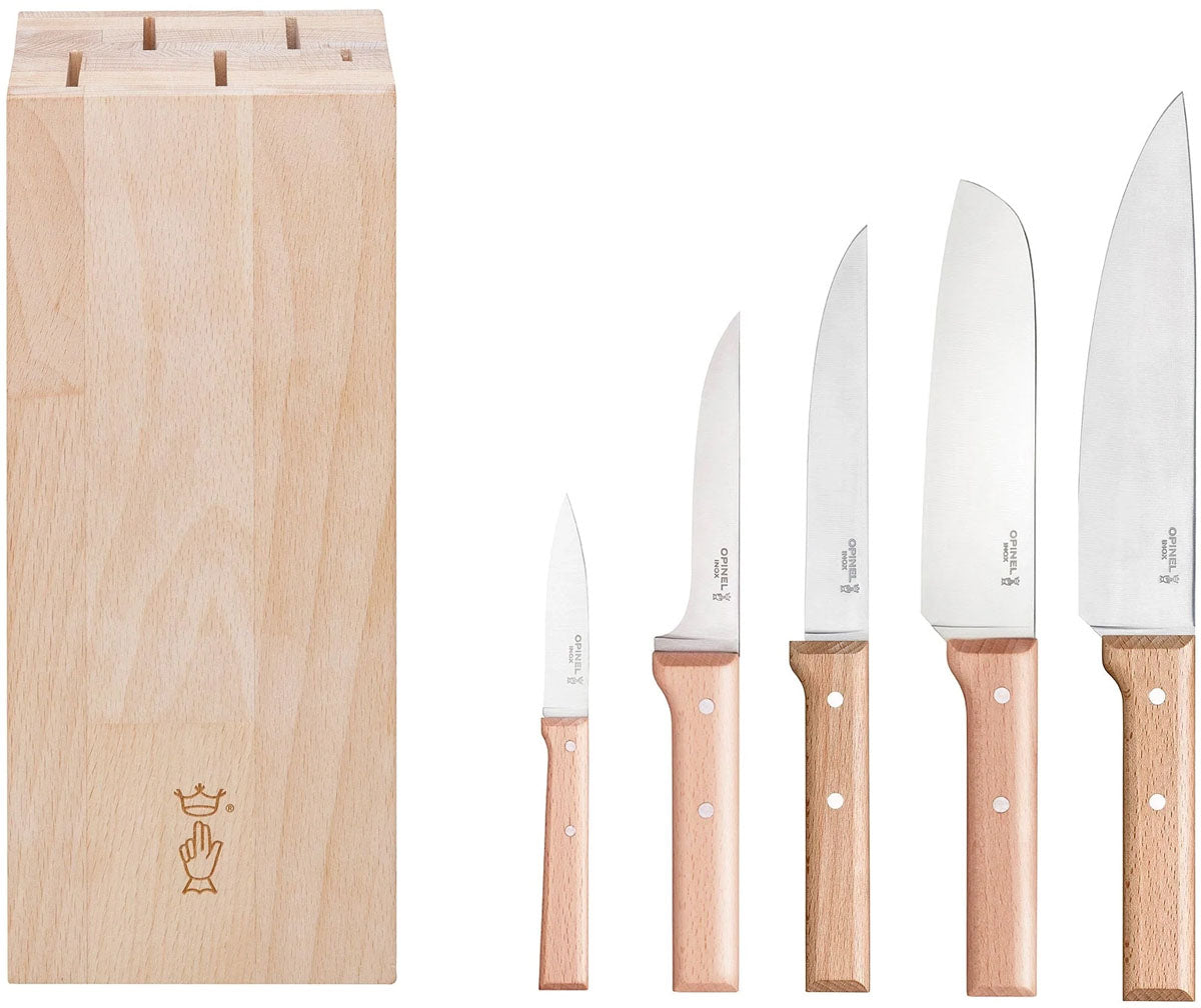 Chef Knife Set with Block - 5 pcs