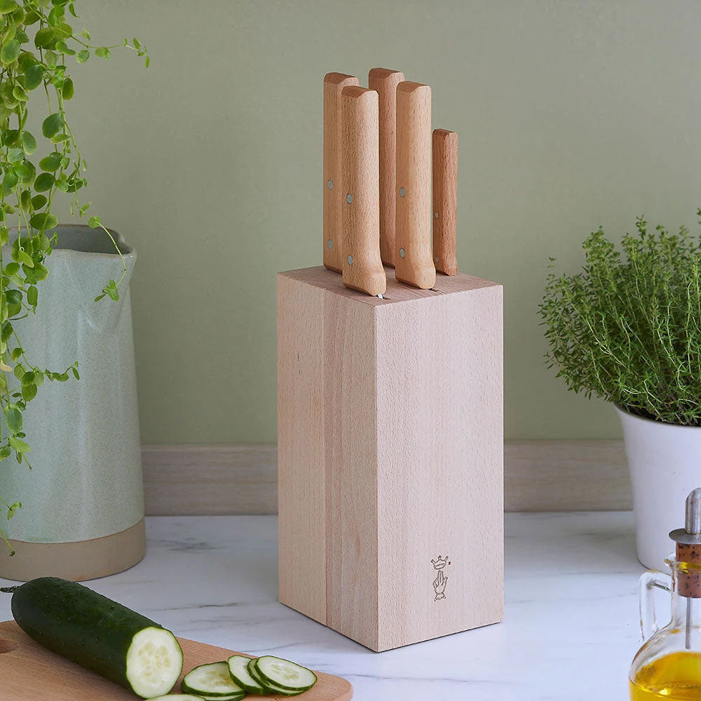 Chef Knife Set with Block - 5 pcs