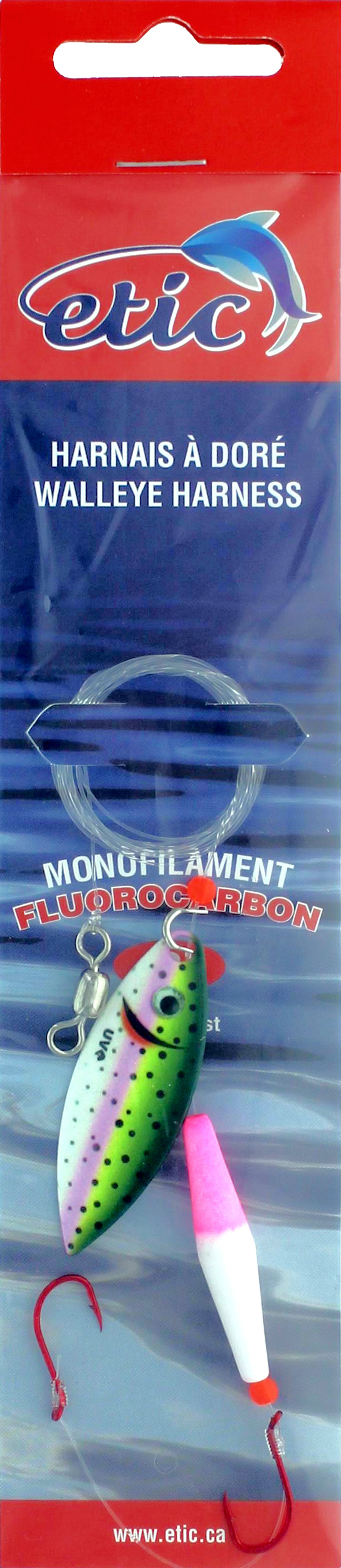 Walleye Harness Fluorocarbon W.L. 48 in 20 Lbs #4 UV Rig Float