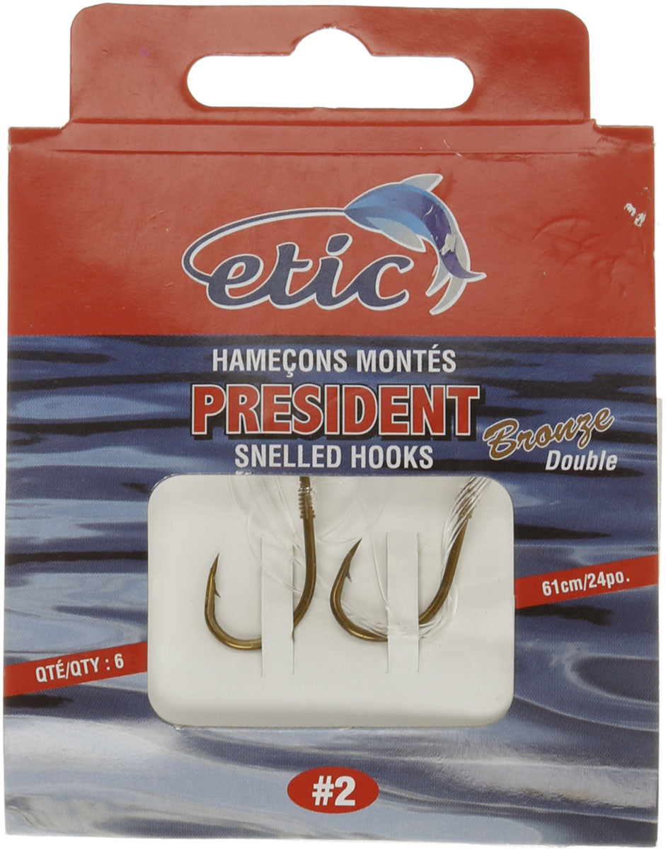 President Double Snell Hook - 6/PK
