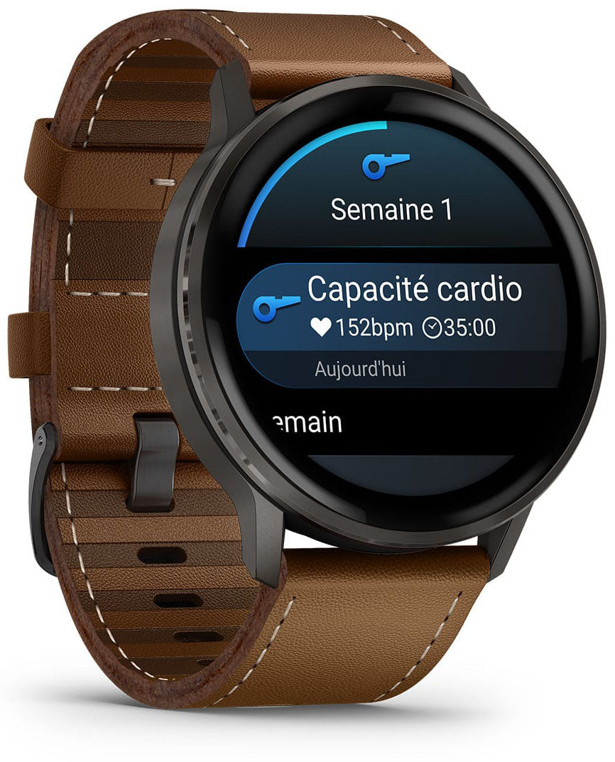 Venu 4 GPS Activity Leather Band Smart Watch - 45 mm