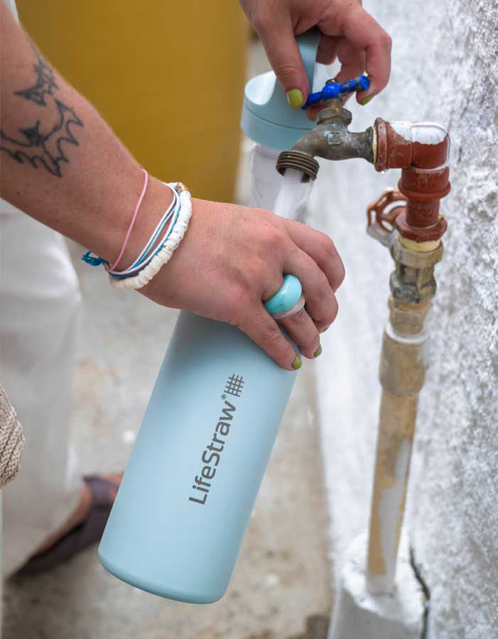 Go Stainless Steel Water Bottle and Filter - 532 ml