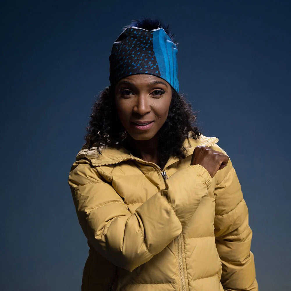 Teal Flakes Pompom Beanie - Women's 