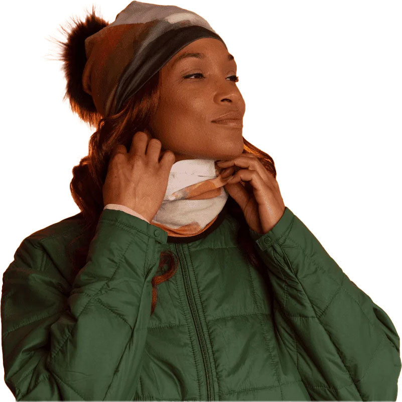 Ponytail Beanie with Navy Pompom - Women’s