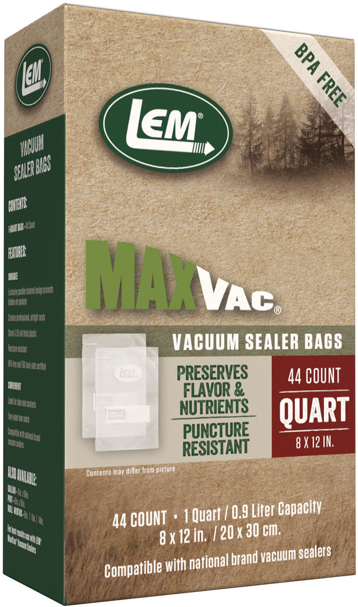 MaxVac Vacuum Bags - 8 in. X 12 in. - 44/PK