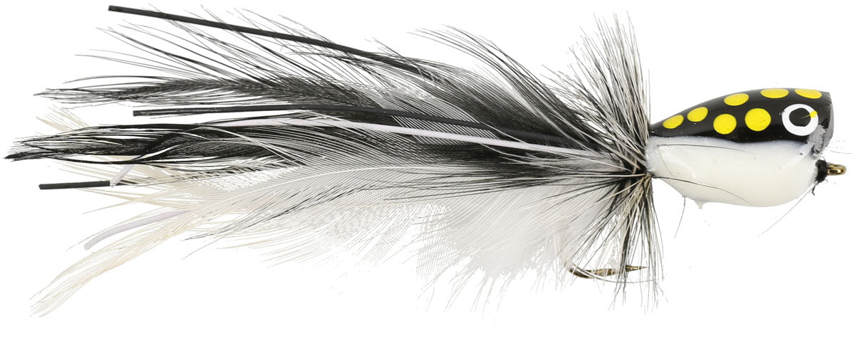 Popper Black Frog Fly