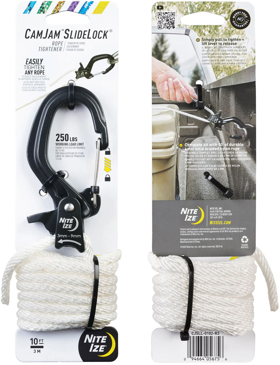 CamJam SlideLock Rope Tightener with 10 Ft. Paracord - Large