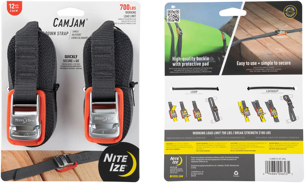 CamJam Tie Down Straps - 12 in. - 2/PK