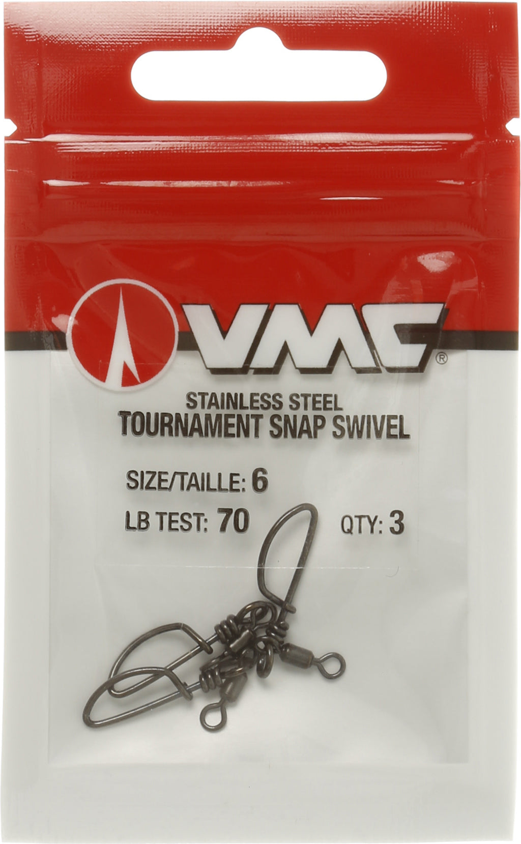 Black Stainless Steel Tournament Snap Swivels - 3/PK