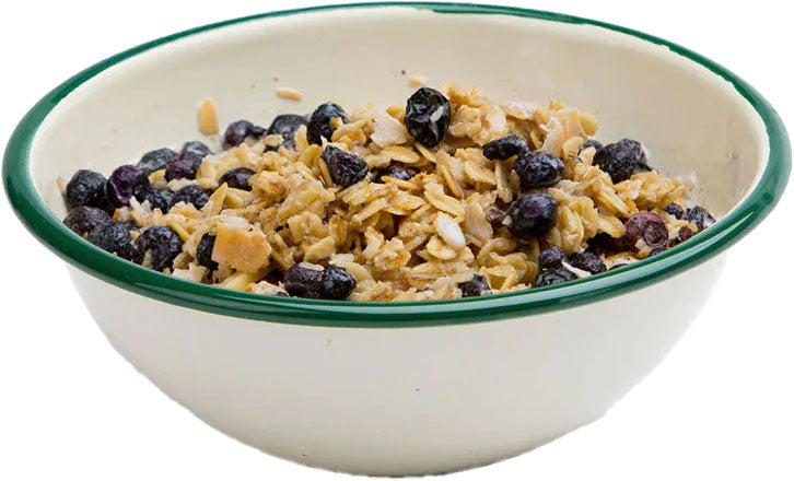 Granola with Blueberries, Almonds and Milk