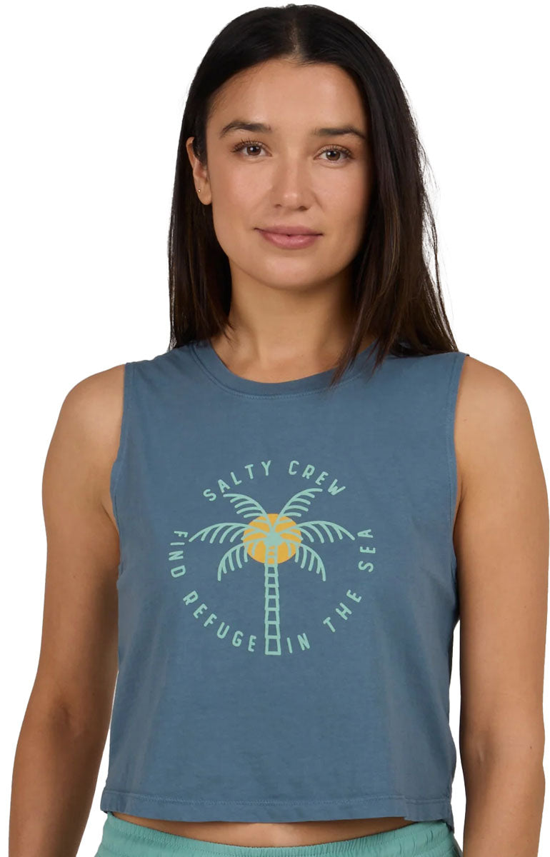 Queen Palm Crop Tank Top - Women's