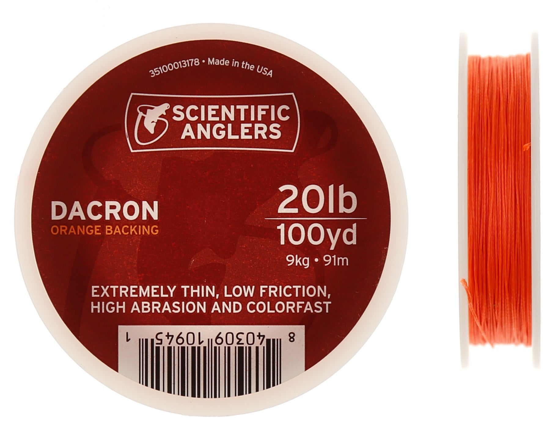 Dacron Backing Orange 20 lb 100yd