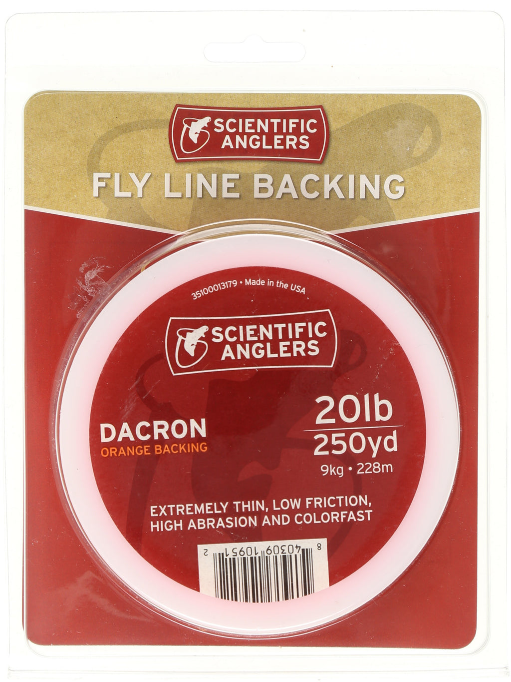 Backing Orange Fly Line - 250 yd