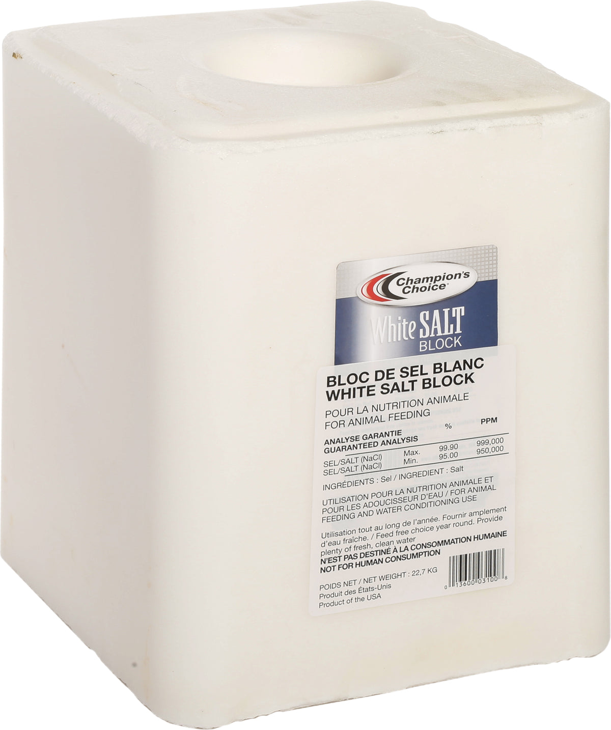 White Salt Block - 22.7 kg