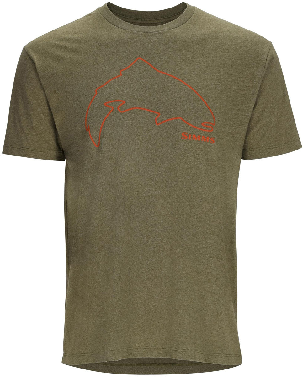Trout Outline Fishing T-Shirt - Men's