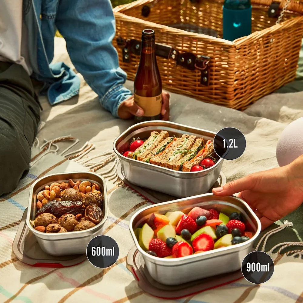Stainless Steel Food Containers Set - 3 pcs