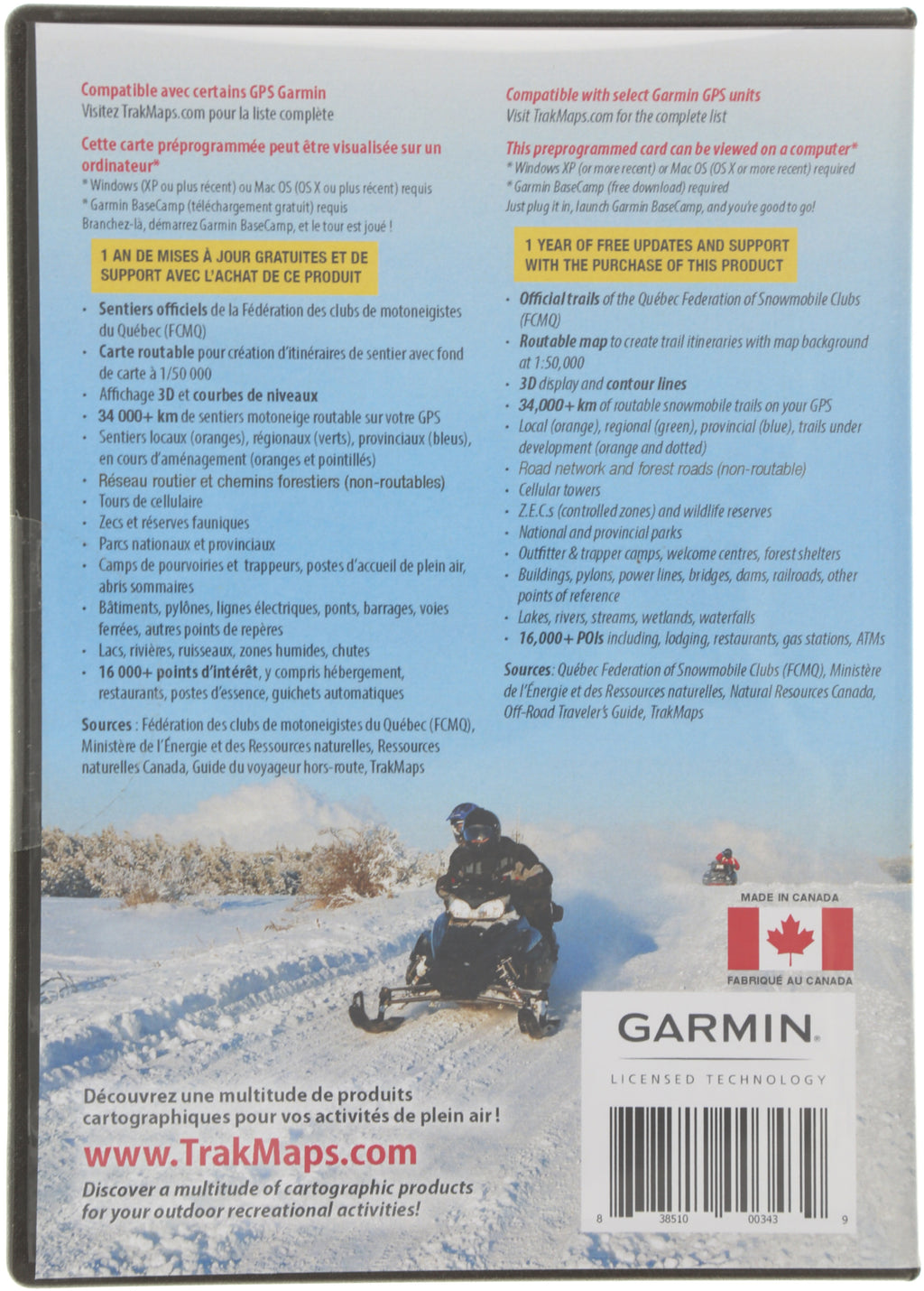 Quebec 8 Snowmobile Trail for GPS